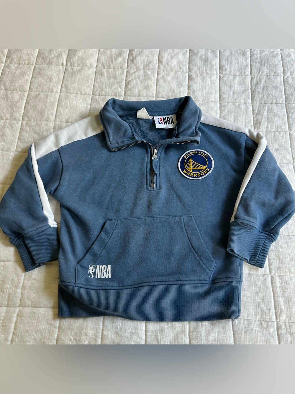 NBA Golden State Warriors Youth Pullover Sweatshirt - Navy & White